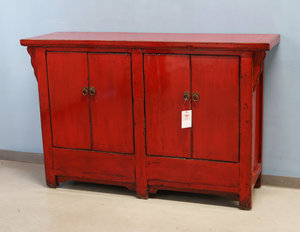 CREDENZE, MADIE - CREDENZA CINESE DOPPIA DI SHANXI LACCA ROSSA - CM-08309