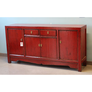 CREDENZE, MADIE - BUFFET CINESE LACCA ROSSA ANTE E CASSETTI - CM-08324