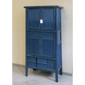 ARMADI - ARMADIO A TRAPEZIO IN BAMBU' LACCA BLU - AA-08369