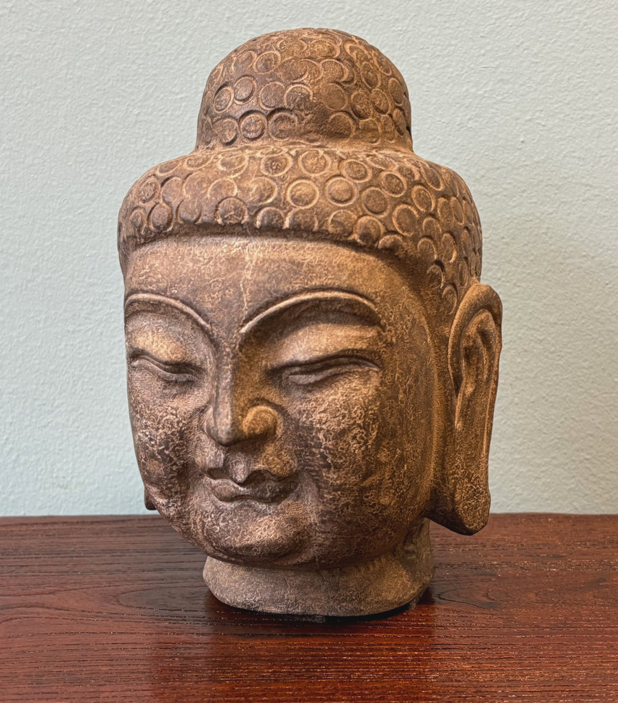 STATUE - TESTA DI BUDDHA IN PIETRA - SS-08401