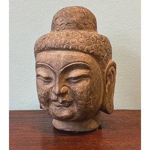 STATUE - TESTA DI BUDDHA IN PIETRA - SS-08401