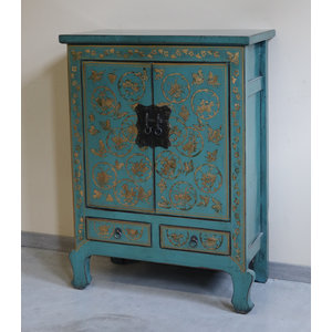 CREDENZINE, STIPI - CREDENZINA CINESE DECORATA GAMBE AD ARCO - CS-08513