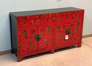 CREDENZE, MADIE - BUFFET CINESE SHANXI LACCA ROSSA DEC - CM-08843