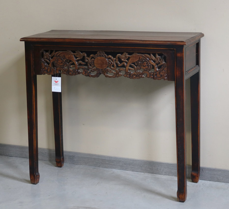 TAVOLI, CONSOLLES, SCRITTOI - CONSOLLE CON GREMBIULE INTAGLIATO - TC-08853