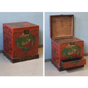 BAULI - BAULE TIBET DECORATO CON CASSETTO - BB-08962