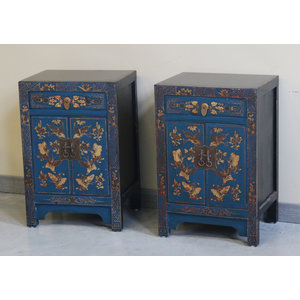 CREDENZINE, STIPI - COMODINO CINESE SHANXI LACCA DECORATA - CS-09146