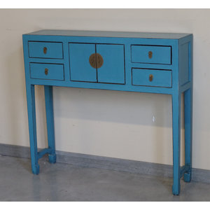 TAVOLI, CONSOLLES, SCRITTOI - CONSOLLE CINESE LACCA AZZURRA - TC-09177