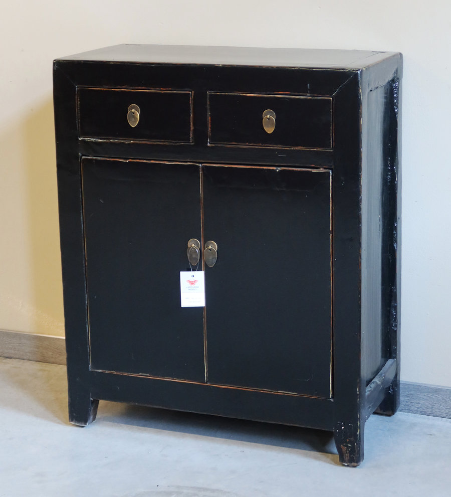 CREDENZINE, STIPI - CREDENZINO CINESE IN LACCA NERA - CS-09203