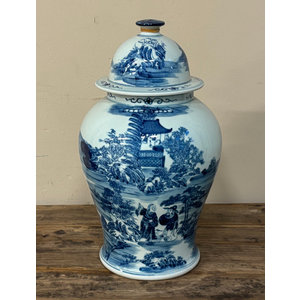 VASI - VASO CINESE AD ANFORA DECORATO CON COPERCHIO - VV-09270