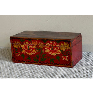 SCATOLE, COFANETTI E BAULETTI - SCATOLA MONGOLIA DECORATA CON COPERCHIO - SC-09355
