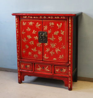 CREDENZINE, STIPI - CREDENZA SHANXI ROUND CORNER DECORO VIVO - CS-09508