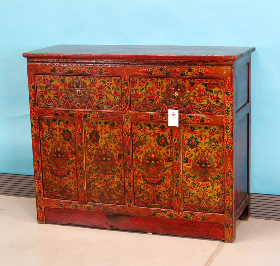 CREDENZE, MADIE - CREDENZA TIBETANA CON CASSETTI - CM-09592