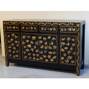 CREDENZE, MADIE - BUFFET SHANXI LACCA NERA DECORATA - CM-09647