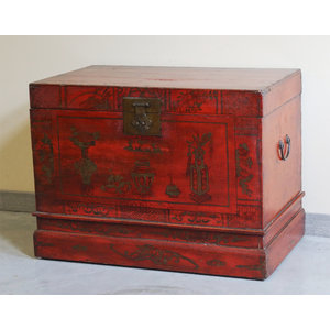 BAULI - BAULE CINESE CON BASE E DECORO FRONTALE - BB-09732