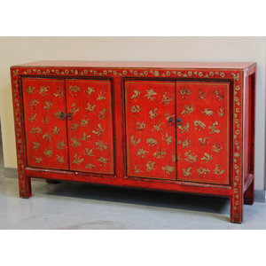 CREDENZE, MADIE - MADIA CINESE DELLO SHANXI ROSSA DECORATA  - CM-09735