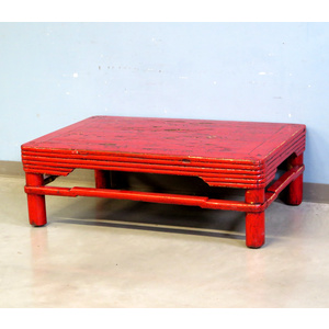 9515  tavolino bordo listelli lacca rossa