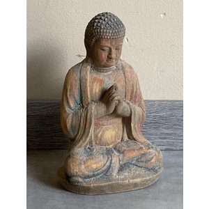 STATUE - STATUETTA LIGNEA CINESE POSIZIONE LOTO - SS-09768