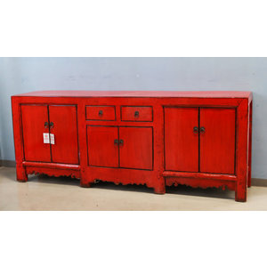 CREDENZE, MADIE - BASSA CREDENZA CINESE LACCA ROSSA - CM-09811