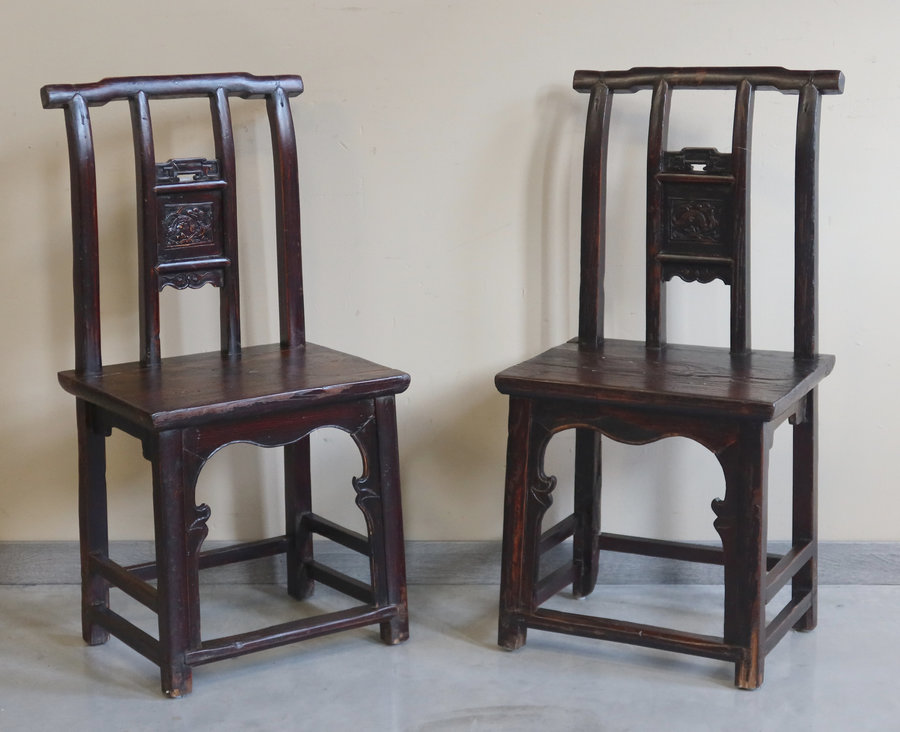 SEDIE, PANCHE - SEDIA DEL FUJIAN SCHIENALE CON FORMELLA INTAGLIATA - SP-09841