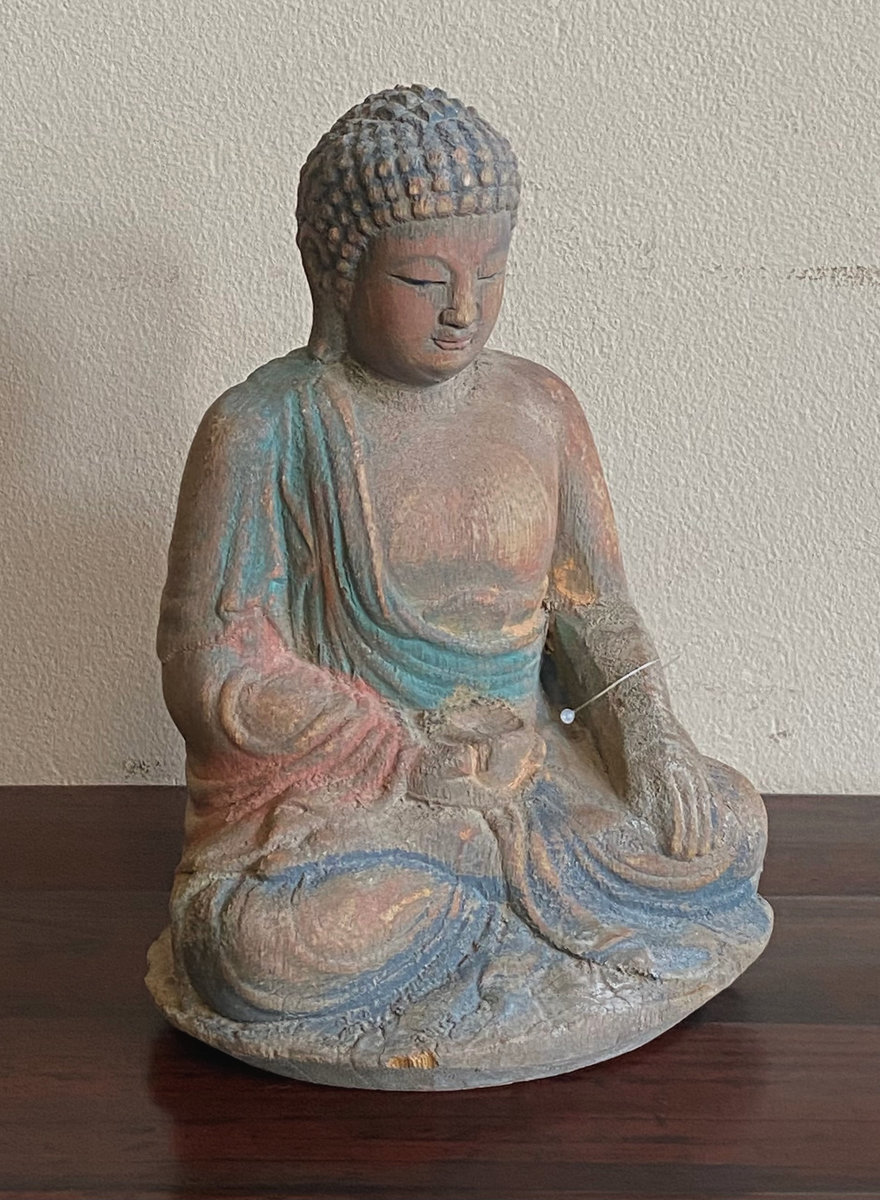 STATUE - STATUETTA LIGNEA BUDDHISTA - SS-10218