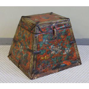 SCATOLE, COFANETTI E BAULETTI - BAULETTO TIBETANO TRONCO DI PIRAMIDE DECORATO - SC-10298
