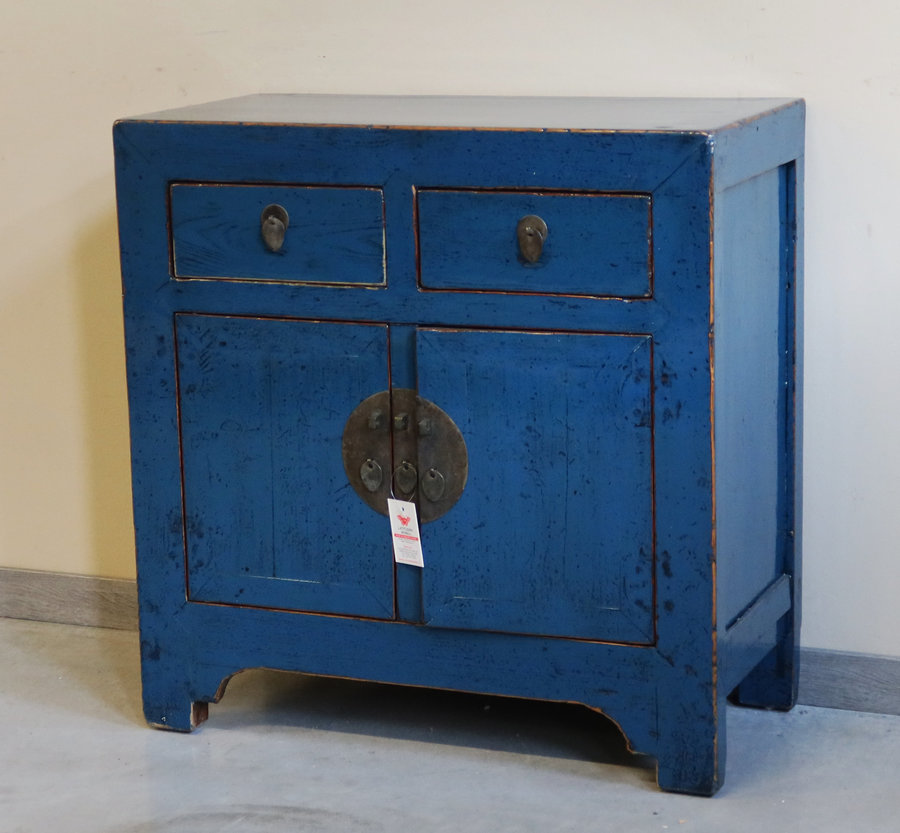 CREDENZINE, STIPI - CREDENZINO CINESE LACCA BLU - CS-10339