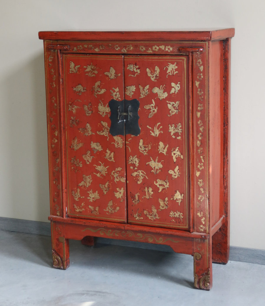 CREDENZINE, STIPI - ALTA CREDENZA SHANXI IN LACCA DECORATA - CS-10371