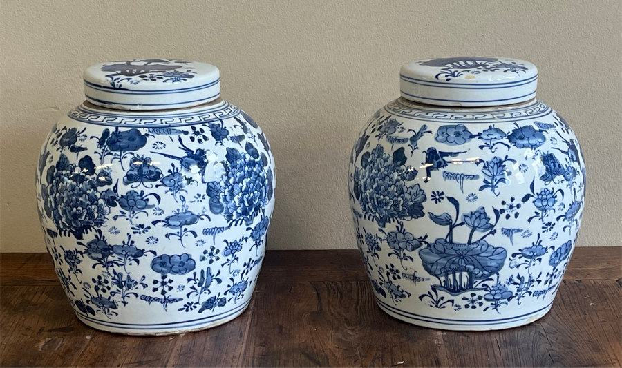 VASI - VASO STONDATO IN CERAMICA DECORATA CON COPERCHIO - VV-10617