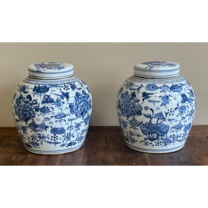 VASI - VASO STONDATO IN CERAMICA DECORATA CON COPERCHIO - VV-10617