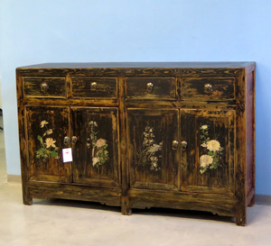 CREDENZE, MADIE - BUFFET GANZU NERO DECORO LIEVE - CM-10721