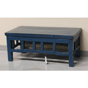 TAVOLI, TAVOLINI BASSI - TAVOLINO LACCA BLU CON TRAVERSE - TT-10735