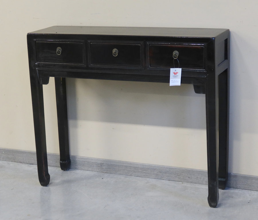 TAVOLI, CONSOLLES, SCRITTOI - CONSOLLE CINESE 3C LACCA NERA - TC-10790