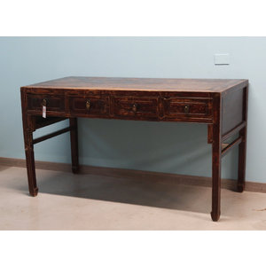 TAVOLI, CONSOLLES, SCRITTOI - GRANDE SCRITTOIO OLMO CINESE 4 CASSETTI - TC-10800