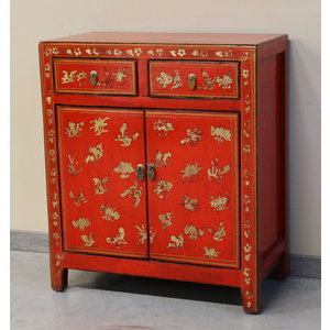 CREDENZINE, STIPI - CREDENZINA SHANXI ROSSA DECORATA - CS-10857
