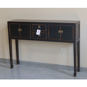 TAVOLI, CONSOLLES, SCRITTOI - CONSOLLE CINESE LACCA NERA - TC-10880