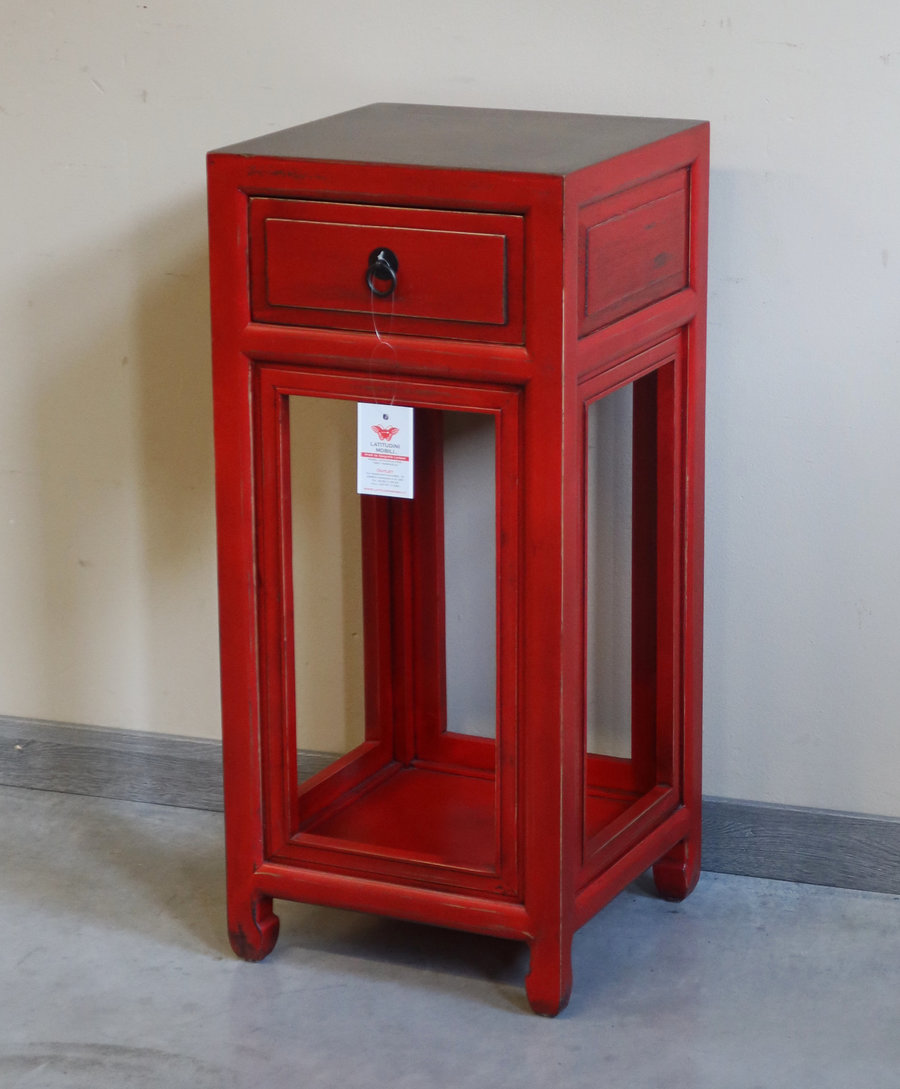 TAVOLI, CONSOLLES, SCRITTOI - TAVOLINO THE OLMO CINESE LACCA ROSSA - TC-10913