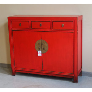 CREDENZE, MADIE - ALTA CREDENZA CINESE LACCA ROSSA - CM-10942