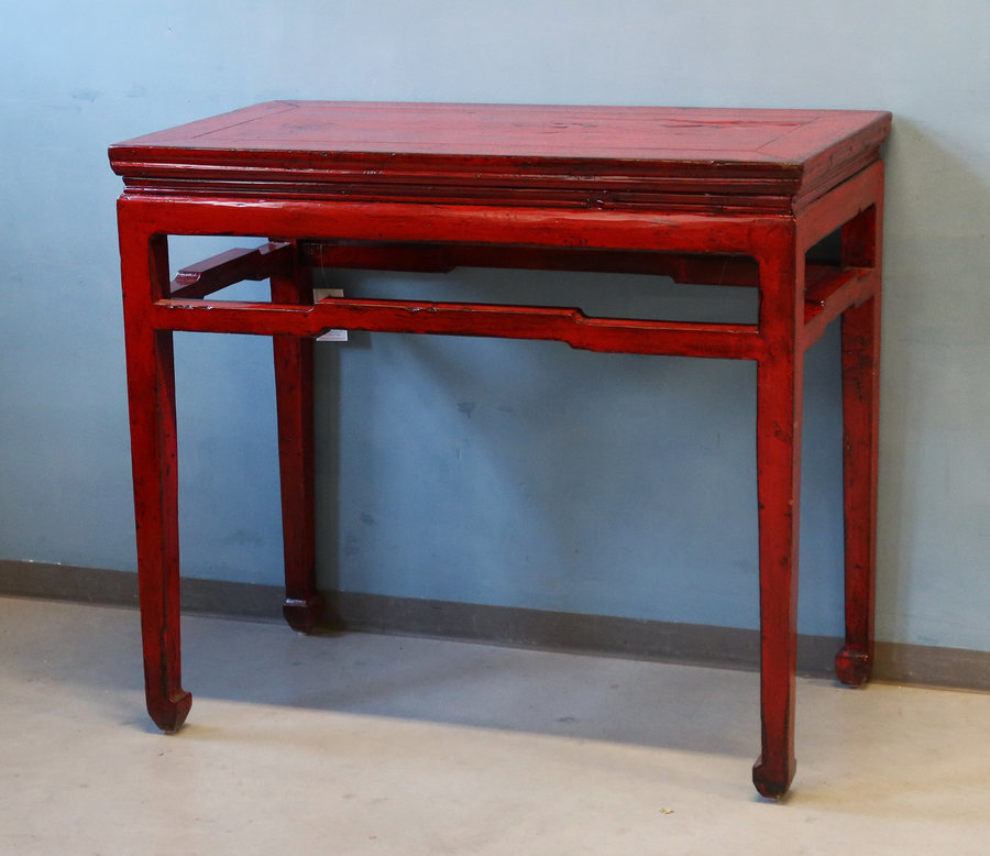 TAVOLI, CONSOLLES, SCRITTOI - AVOLO CONSOLLE CINESE LACCA ROSSA - TC-10969