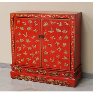 CREDENZINE, STIPI - CREDENZINO BOOKCASE SHANXI IN LACCA DECORATA - CS-11002