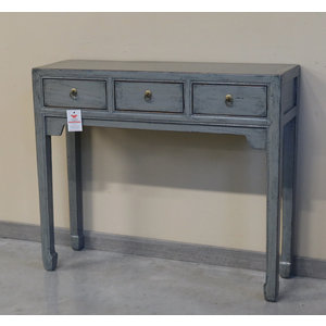 TAVOLI, CONSOLLES, SCRITTOI - CONSOLLE CINESE LACCA GRIGIA - TC-11026