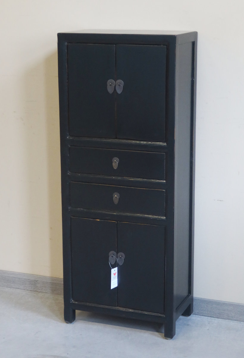 CREDENZINE, STIPI - ARMADIETTO STRETTO LACCA NERA - CS-11050