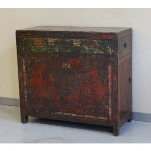 CREDENZINE, STIPI - CREDENZA MONGOLIA APERTURA LATERALE FRONTE DECORATO - CS-11073