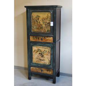 ARMADI - STRETTO ARMADIETTO CINESE PANNELLI DECORATI - AA-11249