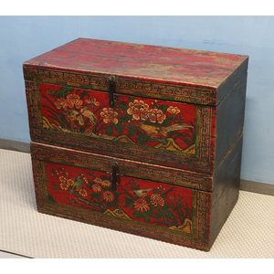 BAULI - COPPIA BAULI MONGOLIA DECORO FLOREALE - BB-11264