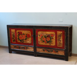 CREDENZE, MADIE - MADIA MONGOLIA DECORATA ANTE E CASSETTI - CM-11273