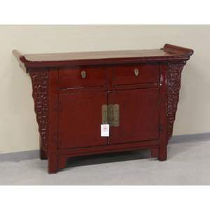 CREDENZE, MADIE - CREDENZA ALTARE CINESE LACCA BORDEAUX - CM-11290