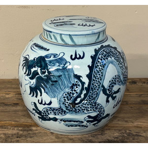VASI - VASO STONDATO IN CERAMICA DECORATA E COPERCHIO - VV-11347