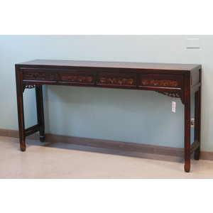 TAVOLI, CONSOLLES, SCRITTOI - CONSOLLE OLMO CINESE CON FRONTE INTAGLIATO - TC-11348