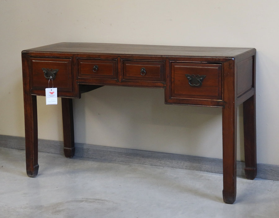 TAVOLI, CONSOLLES, SCRITTOI - BASSA CONSOLLE OLMO CINESE 4 CASSETTI - TC-11363