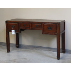 TAVOLI, CONSOLLES, SCRITTOI - BASSA CONSOLLE OLMO CINESE 4 CASSETTI - TC-11363